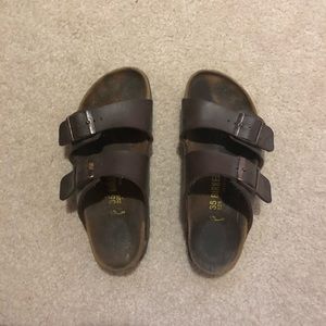 brown arizona birkenstocks size 35